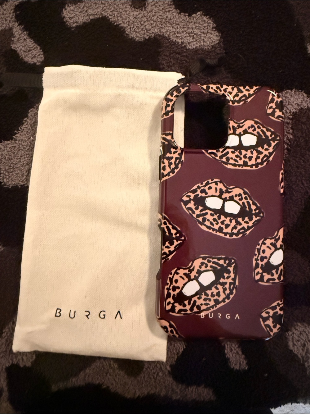 BURGA Lips Leopard Print Phone Case